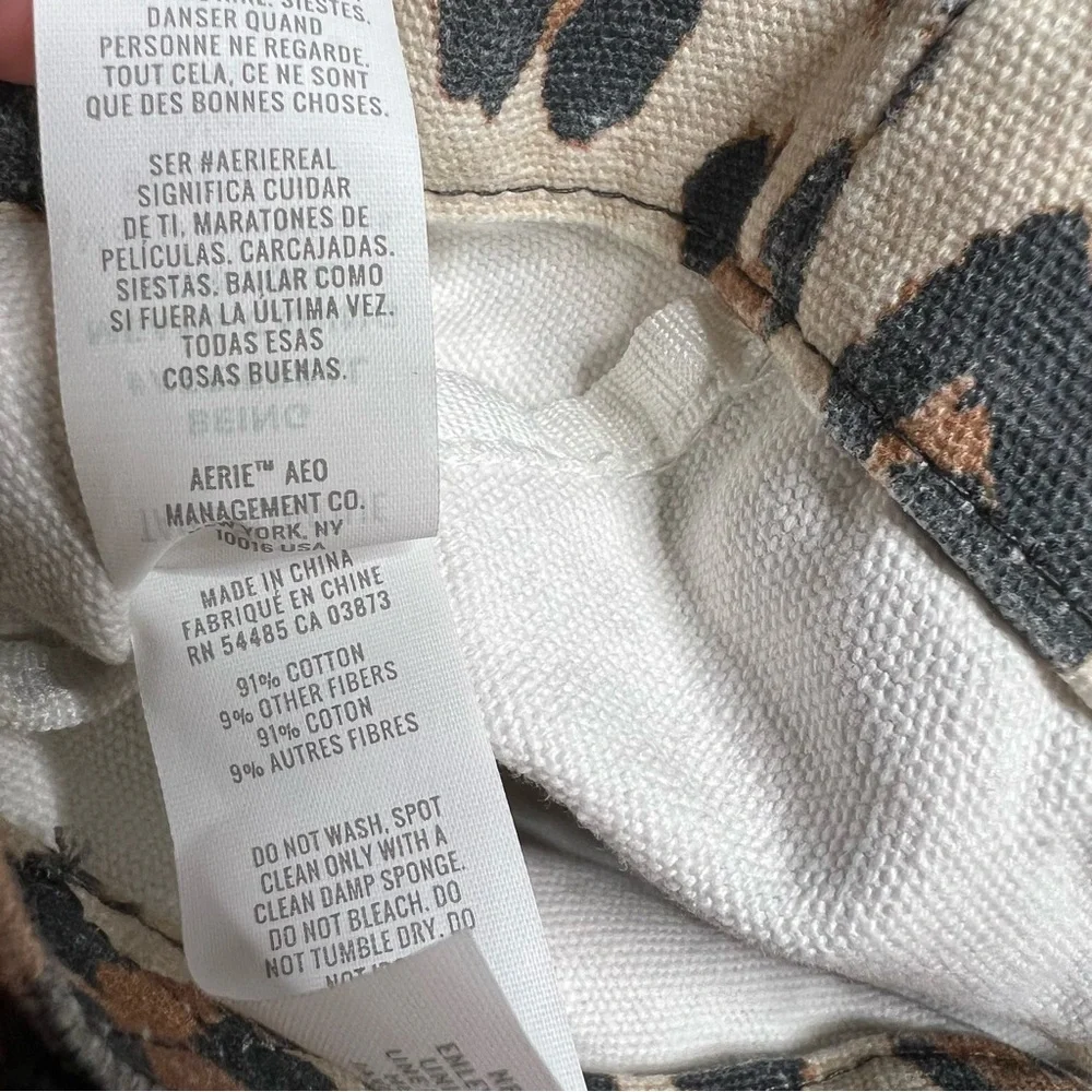 Aerie leopard print canvas tote bag